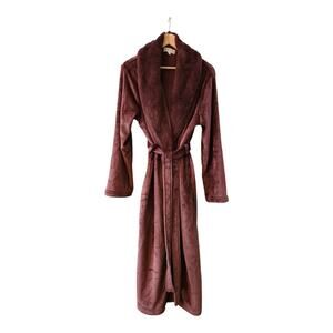 Daydreams by Berksshire Home Womens Robe LG Purple Shawl Collar Pockets Plush